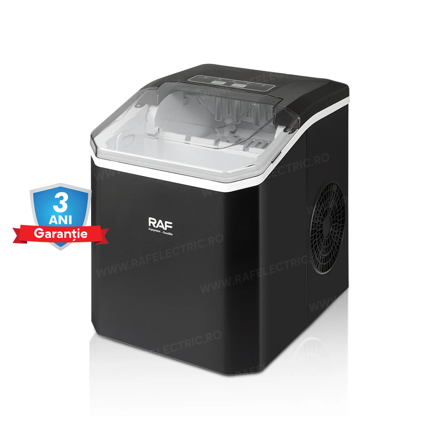 Masina de Facut Cuburi de Gheata Portabila RAF 0302, 150W, Capacitate 1.2L Negru