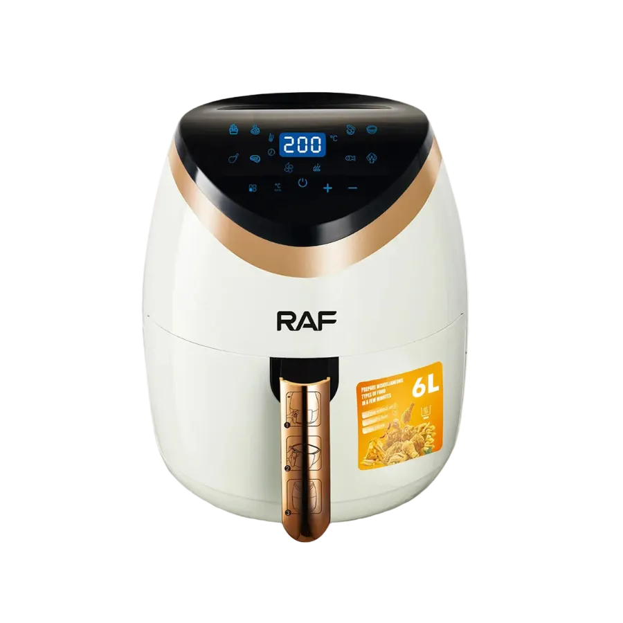Air Fryer RAF 5234W - Friteuza cu Aer Cald, Fara Ulei, Capacitate 6L, 2400W, Alb