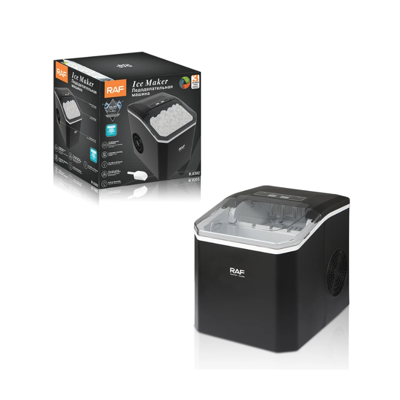 Masina de Facut Cuburi de Gheata Portabila RAF 0302, 150W, Capacitate 1.2L Negru