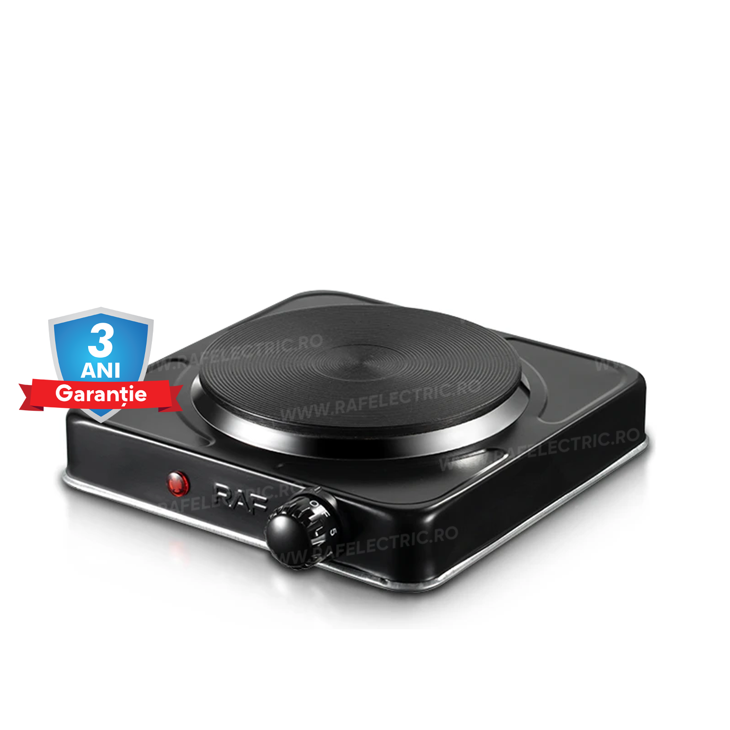 RAF 8010AB Κεραμική ηλεκτρική εστία με έλεγχο θερμοκρασίας και προστασία υπερθέρμανσης, 1000W