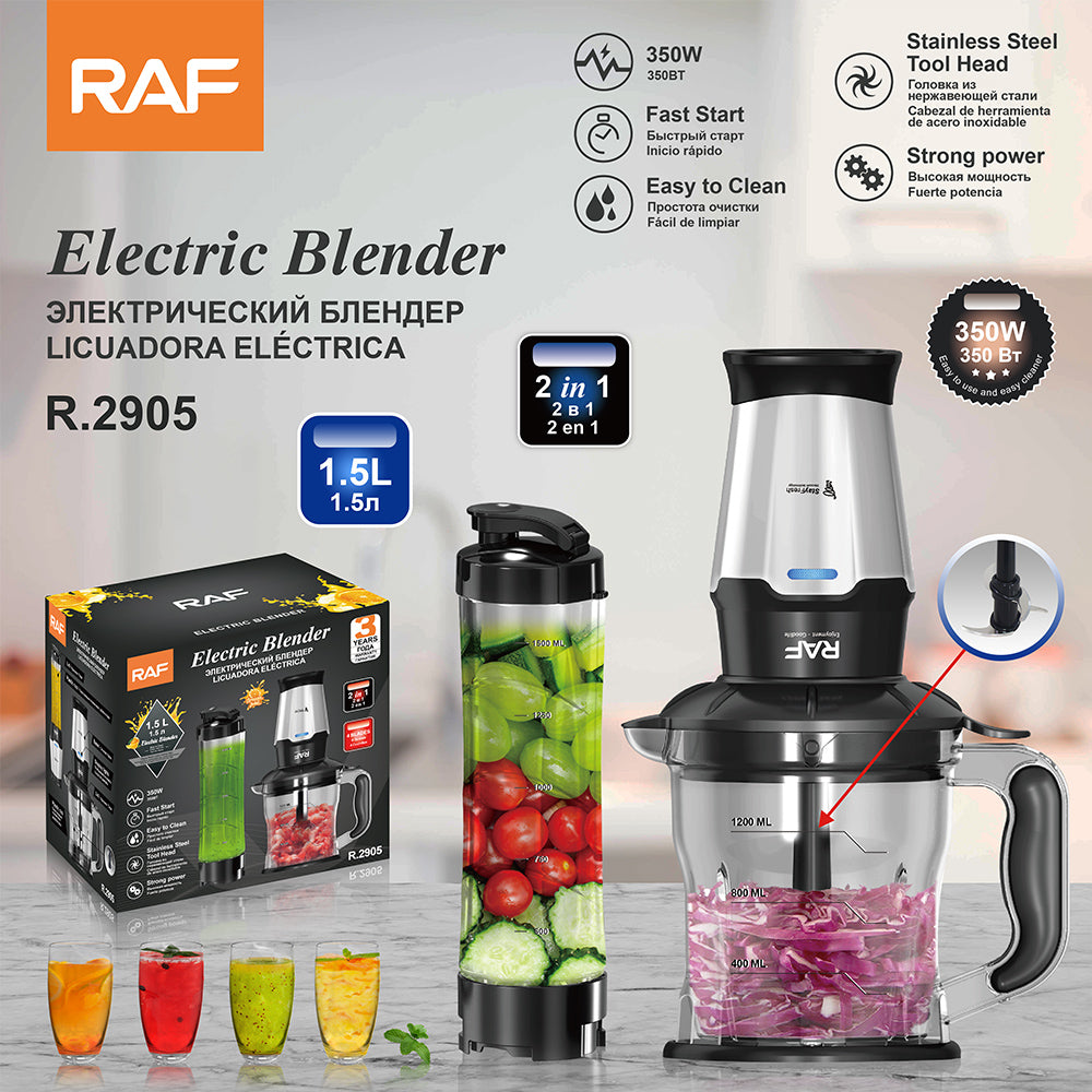 Blender Electric & Storcător de Fructe 2-în-1 RAF R.2905, 350W, Lame Inox, 1.5L