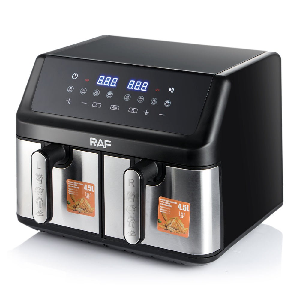 Friteuză cu Aer Digitală RAF R.5382, 10L (5L+5L), Dublu Coș, Control Tactil