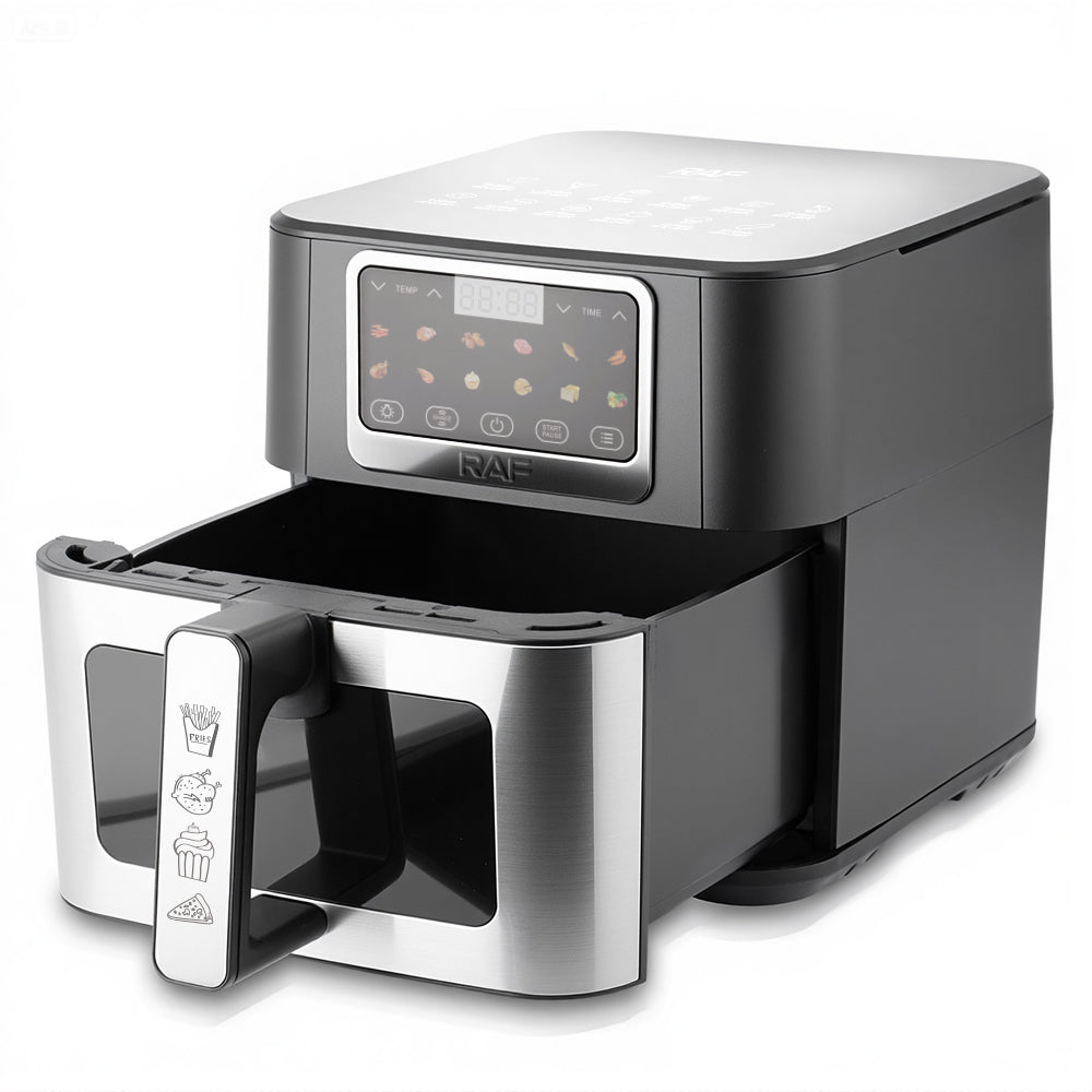 Friteuză Air Fryer Digitală RAF R.50001, 8L, 1700W, Fereastră Vizualizare, Fără Ulei