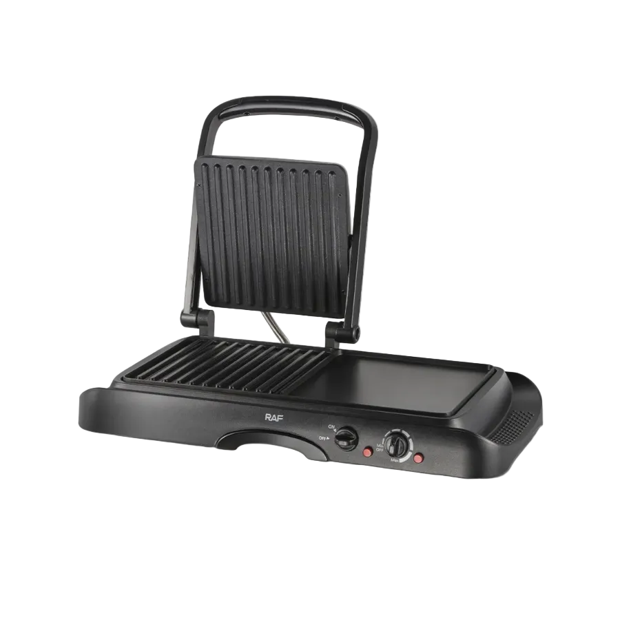 Grill Electric 2 in 1 RAF 2695 cu Placa Mobila cu Deschidere, 1600W