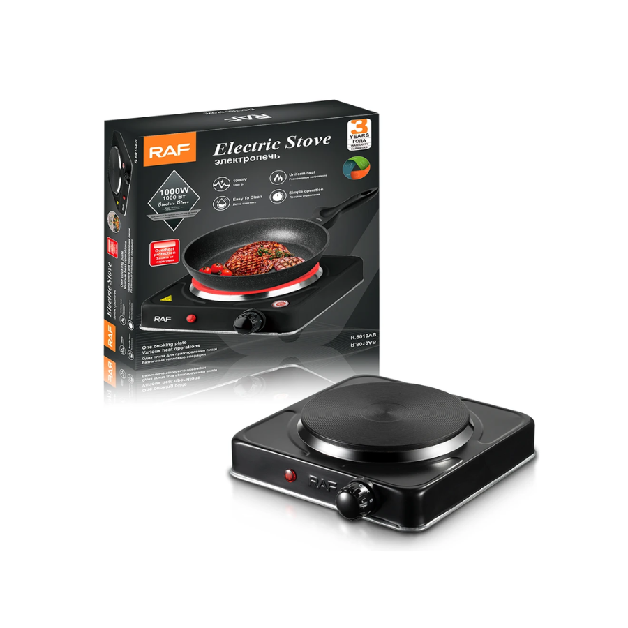Plita Electrica Ceramica RAF 8010AB cu Control al Temperaturii si Protectie Impotriva Supraincalzirii, 1000W
