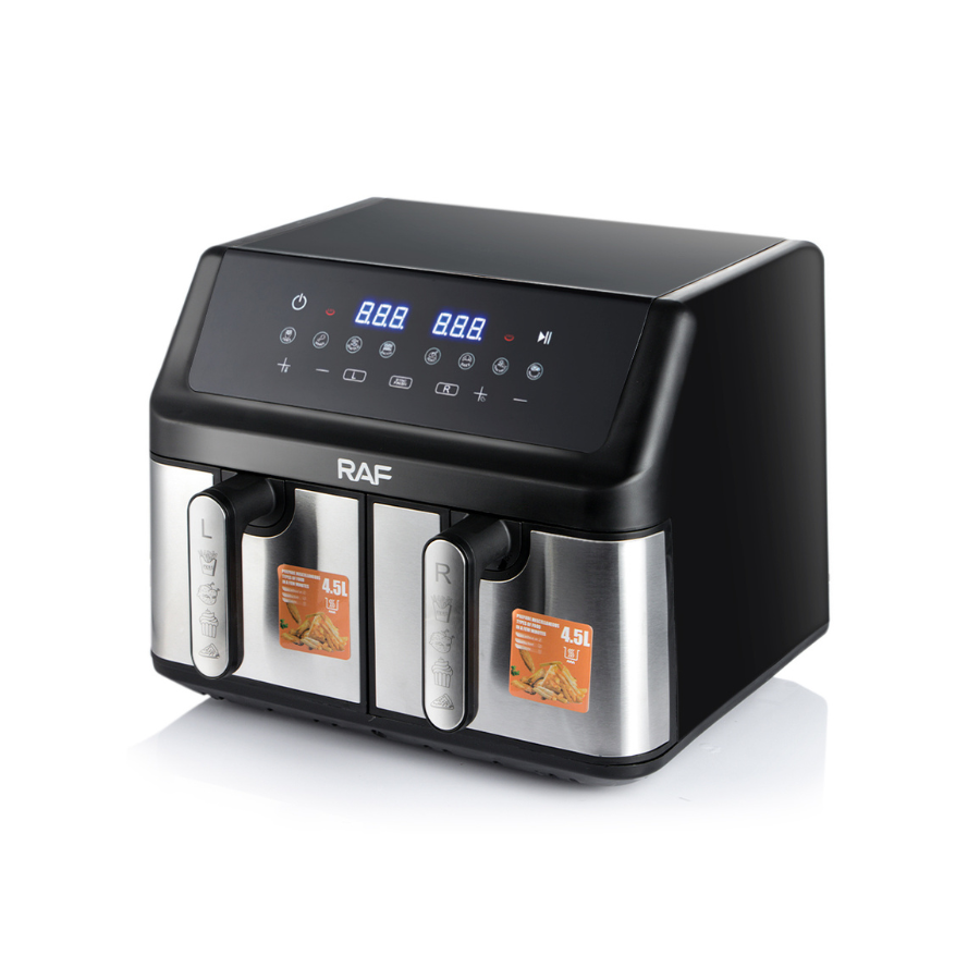 Friteuză cu Aer Digitală RAF R.5382, 10L (5L+5L), Dublu Coș, Control Tactil